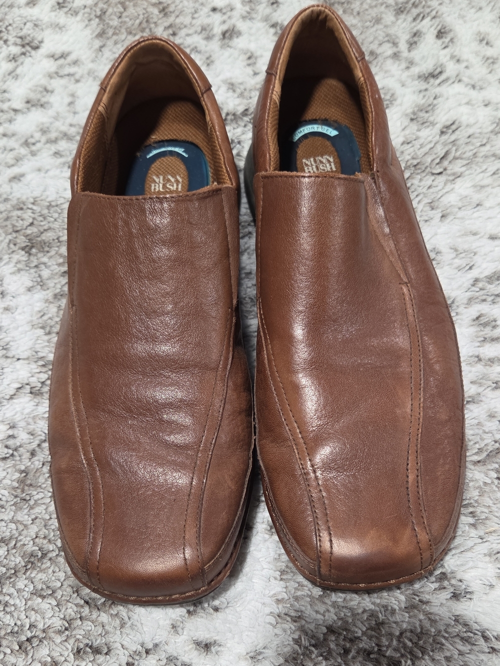 Nunn Bush Brown Slip-On Leather Men's Dress Shoes